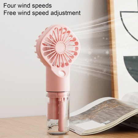 Mini ventilator USB portabil, 4 trepte de viteză, baterie 1200 mAh, 2.5W, din ABS, design compact 16×7×4 cm [3]