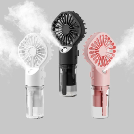 Mini ventilator USB portabil, 4 trepte de viteză, baterie 1200 mAh, 2.5W, din ABS, design compact 16×7×4 cm [4]