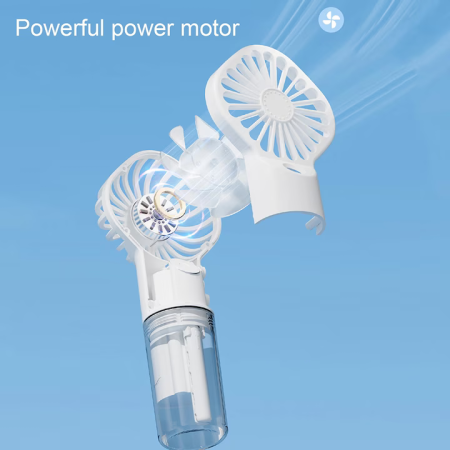 Mini ventilator USB portabil, 4 trepte de viteză, baterie 1200 mAh, 2.5W, din ABS, design compact 16×7×4 cm [7]