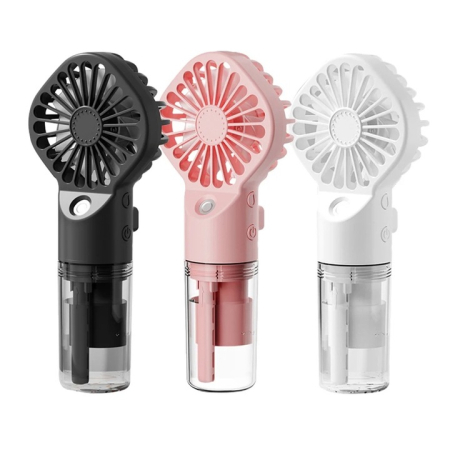 Casa si Bucatarie - Mini ventilator USB portabil, 4 trepte de viteză, baterie 1200 mAh, 2.5W, din ABS, design compact 16×7×4 cm