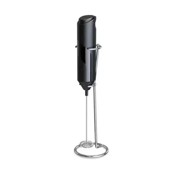 Mixer electric pentru spumă de lapte cu suport vertical, motor puternic, oțel inoxidabil, pentru lapte cald/rece, alimentare baterii AA, negru [7]