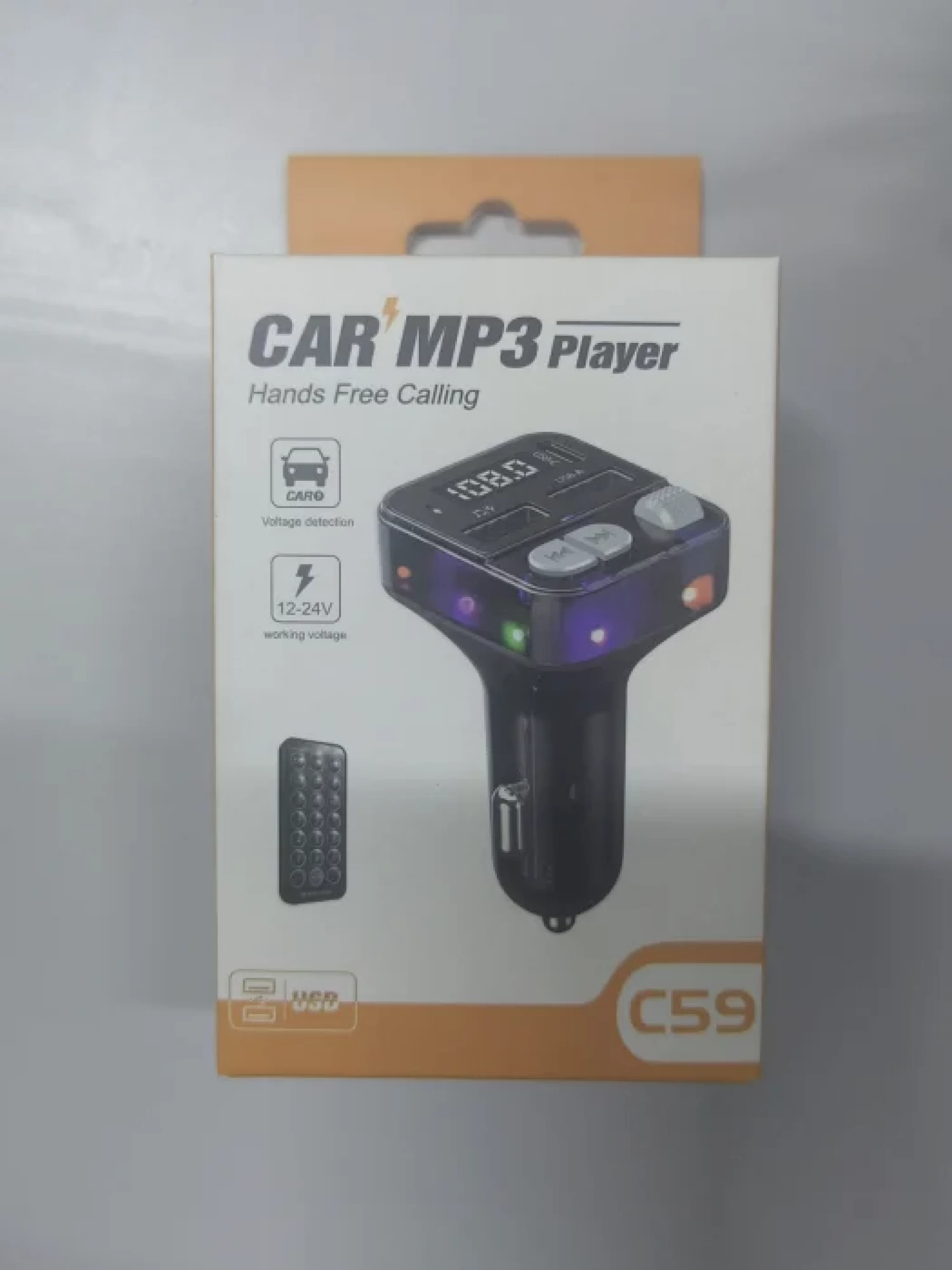 Accesorii Auto - Modulator Auto FM C59, Handsfree Bluetooth, Voltaj 12-24V, Încărcare Rapidă USB 2.4-3A, Protecție Inteligentă, Iluminare RGB, Telecomandă Inclusă