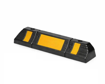 Accesorii Auto - Opritor auto pentru roți, reflectorizant, cauciuc durabil, montaj facil, ideal pentru organizarea sigură a parcării