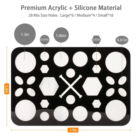Organizator pensule machiaj cu 28 de sloturi, design pliabil rectangular, din plastic mat, compact și ușor de utilizat [1]