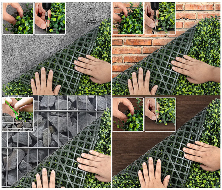 Panou decorativ cu plante artificiale 60×40 cm, aspect natural, pentru interior și exterior, rezistent la intemperii, instalare rapidă [3]