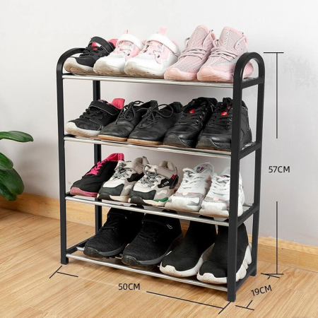 Pantofar cu 4 Rafturi, din Aluminiu și Metal, Organizator pentru Încălțăminte, Design Modern și Rezistent [1]