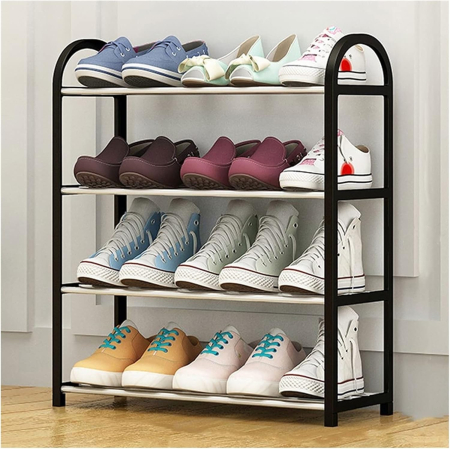 Rafturi, Organizatoare si Suporturi - Pantofar cu 4 Rafturi, din Aluminiu și Metal, Organizator pentru Încălțăminte, Design Modern și Rezistent