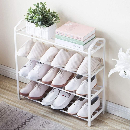 Rafturi, Organizatoare si Suporturi - Pantofar cu 4 Rafturi, din Aluminiu și Metal, Organizator pentru Încălțăminte, Design Modern și Rezistent