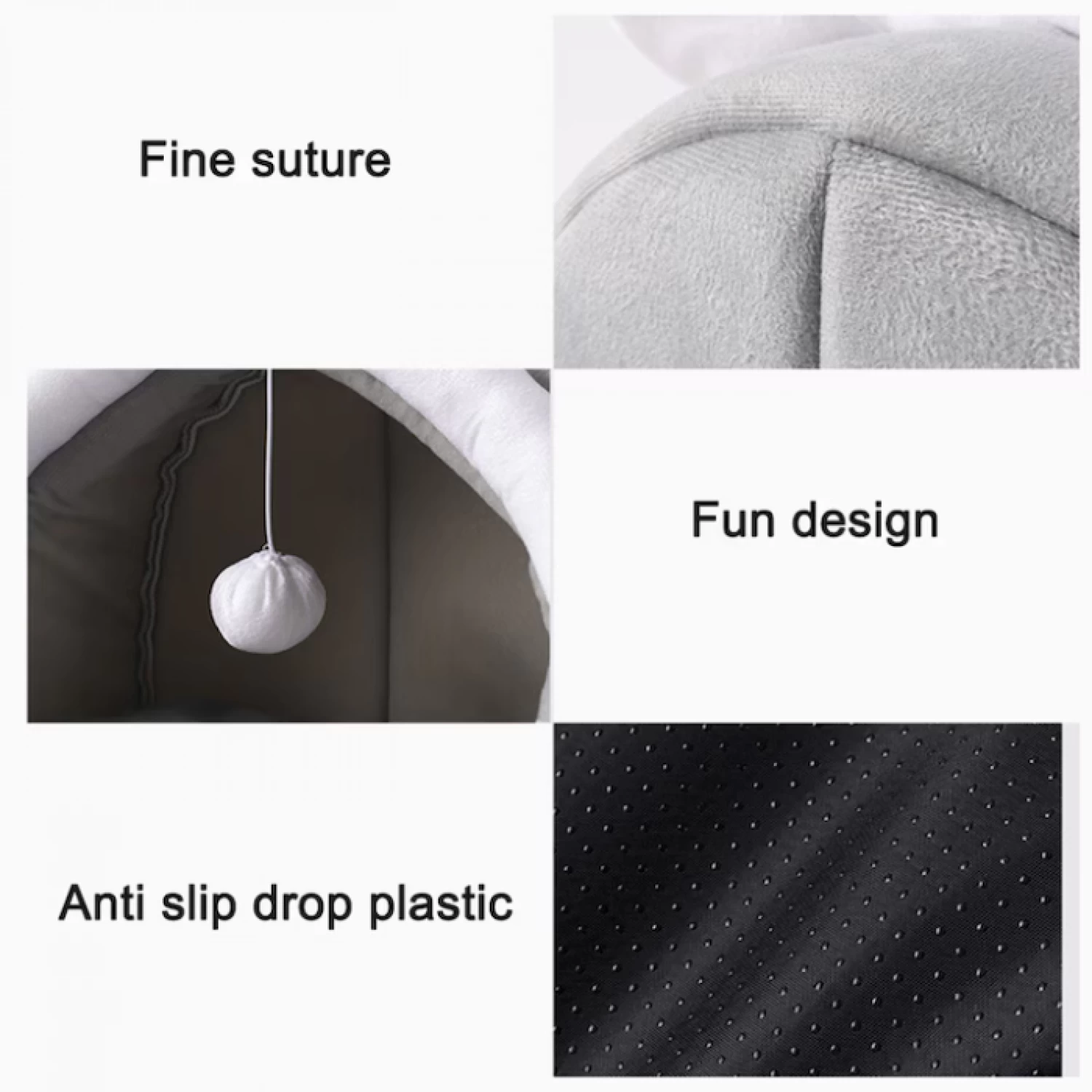 Pat pentru Pisici Semi-Închis - Confortabil și Moale, Din Catifea de Cristal și Bumbac PP, Lavabil, Design Modern, marime M [5]
