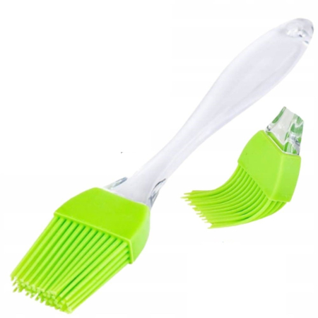 Otthon és Konyha - Szilikon Konyhai Ecset, Hőálló -40°C és +200°C között – Ergonomikus, Csúszásmentes Nyél, 17 cm, Teflon-, Kerámia- és Gránitfelületekhez