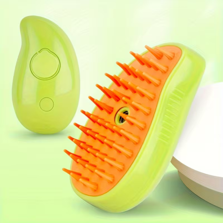 Perie Electrică cu Abur 3-în-1 pentru Animale de Companie, Pisici și Câini, Curățare, Delintare și Masaj, USB Tip-C Reîncărcabilă, Design Ergonomic [14]