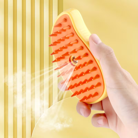 Perie Electrică cu Abur 3-în-1 pentru Animale de Companie, Pisici și Câini, Curățare, Delintare și Masaj, USB Tip-C Reîncărcabilă, Design Ergonomic [5]