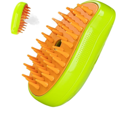 Perie Electrică cu Abur 3-în-1 pentru Animale de Companie, Pisici și Câini, Curățare, Delintare și Masaj, USB Tip-C Reîncărcabilă, Design Ergonomic [1]