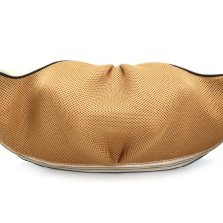 Pernă masaj cervical tip guler, 24W, cu funcție de încălzire și role rotative, oprire automată 10 min, infraroșu 65°C, crem [5]