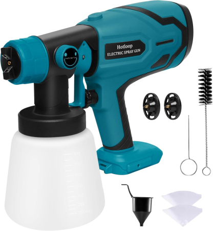 Scule Electrice si Unelte - Pistol de vopsit fără fir 20V, putere 200W, rezervor 800 ml, debit 500-800 ml/min, pulverizare reglabilă, utilizare precisă