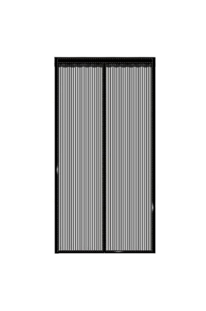 Casa si Bucatarie - Plasă anti-insecte pentru uși 100×210cm, sistem magnetic cu 14 magneți, montare simplă cu Velcro, culoare negru