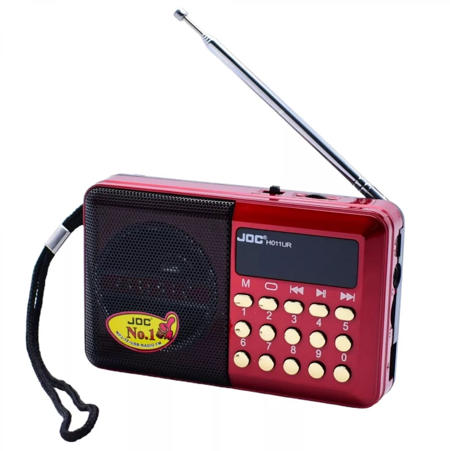 Radio cu ceas & portabile - Radio FM Reincărcabil cu USB, Micro SD și Aux - Compact și Ușor de Utilizat, Sunet Clar, Baterie Reincărcabilă, Design Portabil, Ideal pentru Acasă sau Deplasare, Culoare Roșu/Negru, Player MP3/WMA, C