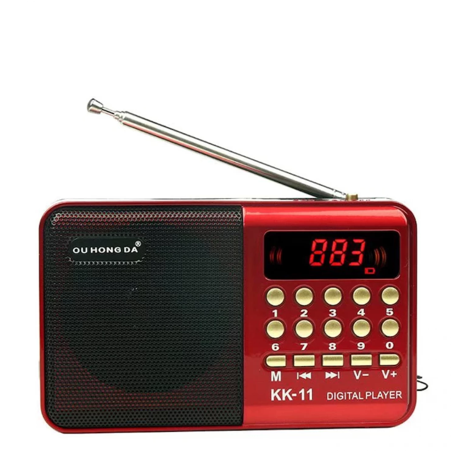 Radio FM Reincărcabil cu USB, Micro SD și Aux - Compact și Ușor de Utilizat, Sunet Clar, Baterie Reincărcabilă, Design Portabil, Ideal pentru Acasă sau Deplasare, Culoare Roșu/Negru, Player MP3/WMA, C [8]
