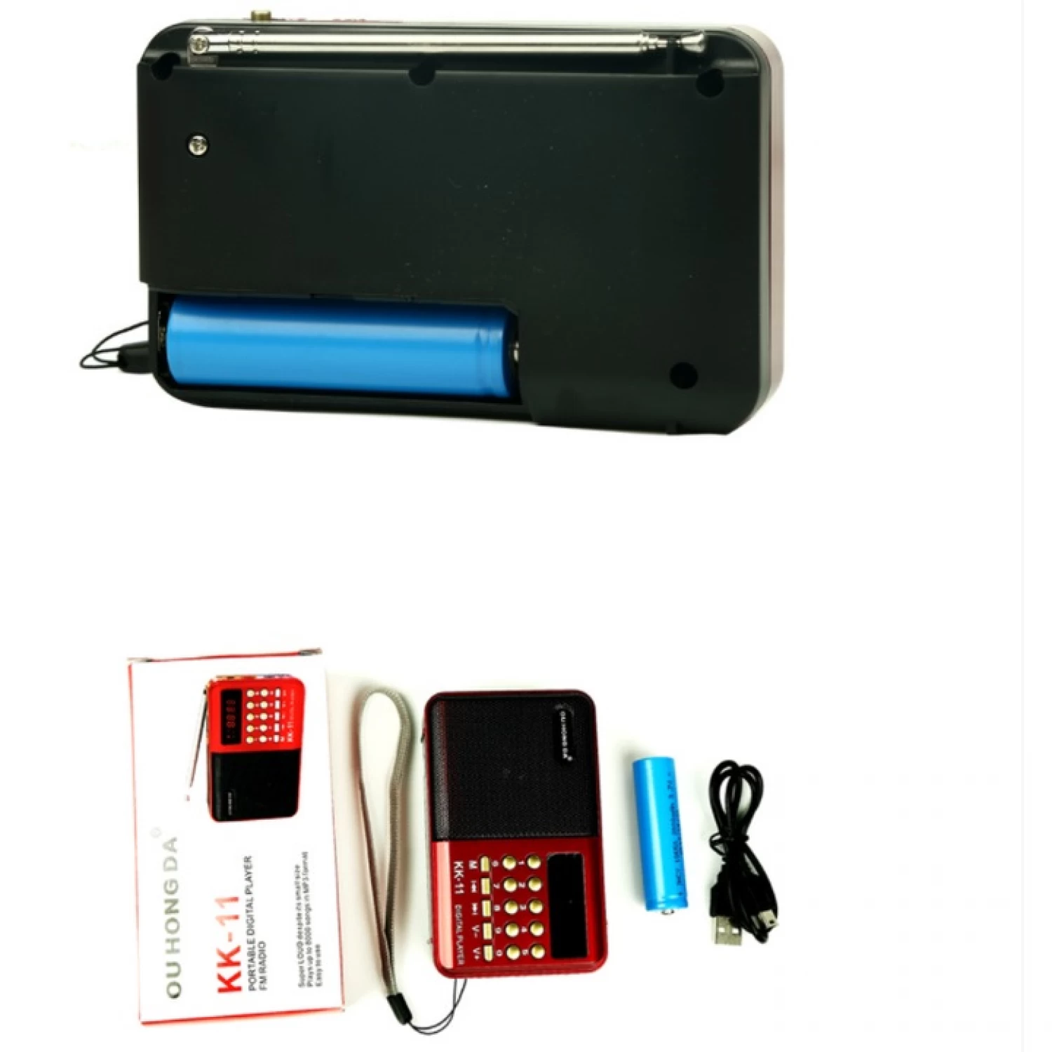 Radio FM Reincărcabil cu USB, Micro SD și Aux - Compact și Ușor de Utilizat, Sunet Clar, Baterie Reincărcabilă, Design Portabil, Ideal pentru Acasă sau Deplasare, Culoare Roșu/Negru, Player MP3/WMA, C [5]