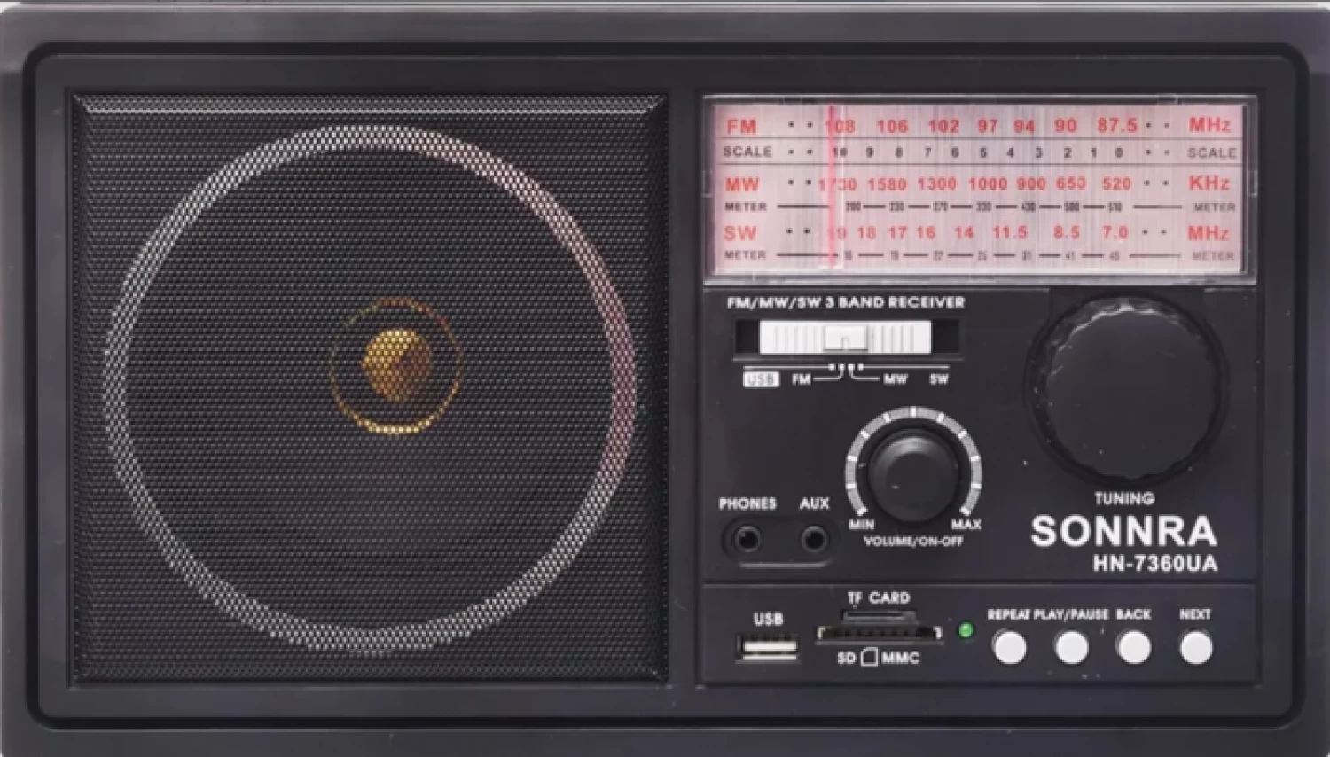 Radio cu ceas & portabile - Radio Portabil YM-7360BT cu X-Bass - Sunet Clar și Profund, Recepție FM, AM și SW, Suport USB/SD/TF Card, Baterie Reîncărcabilă