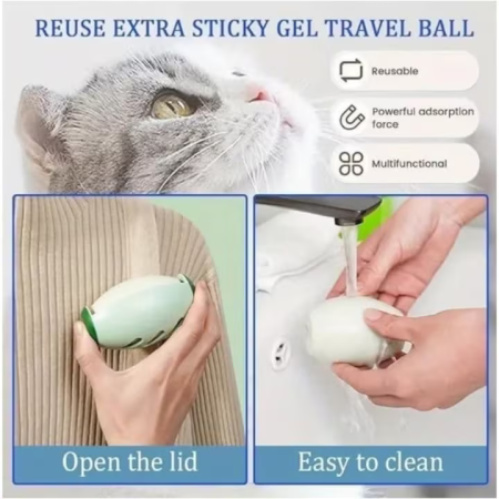 Rolă de Scame Reutilizabilă din Silicon cu Mâner, Adeziv Puternic pentru Îndepărtarea Părului de Animale, Curățare Ușoară sub Jet de Apă, Design Practic și Durabil, Culoare Verde [1]