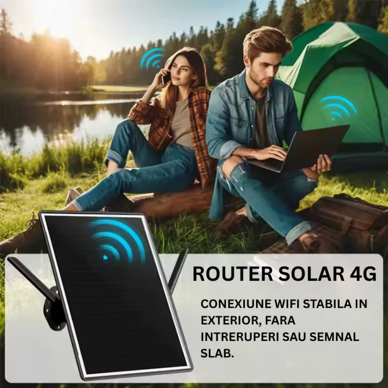 Router 4G Solar Premium cu Panou 10W și Baterie 13.000mAh - Internet stabil, autonomie completă și acoperire WiFi până la 60m pentru orice locație [5]