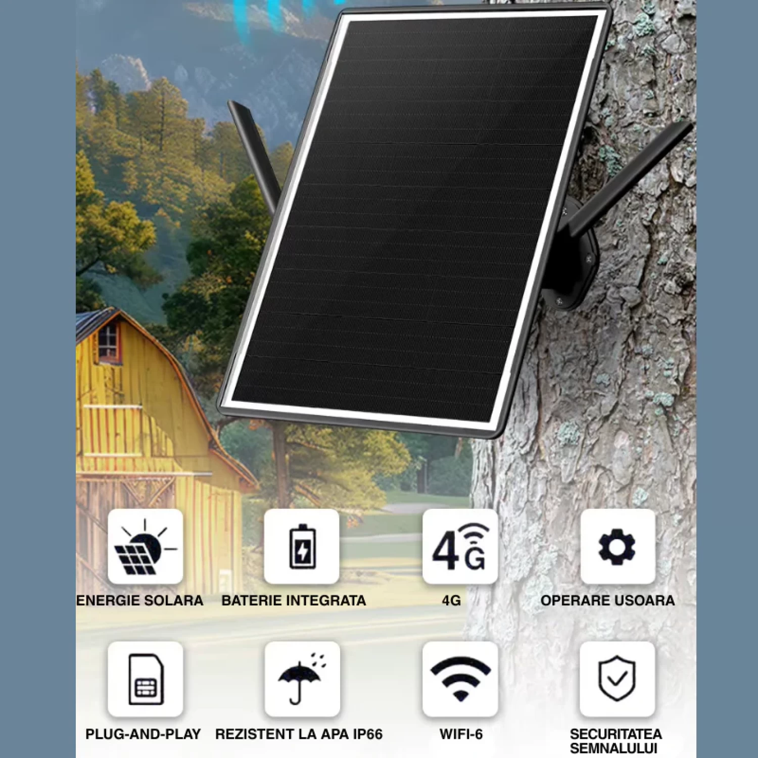 Router 4G Solar Premium cu Panou 10W și Baterie 13.000mAh - Internet stabil, autonomie completă și acoperire WiFi până la 60m pentru orice locație [1]