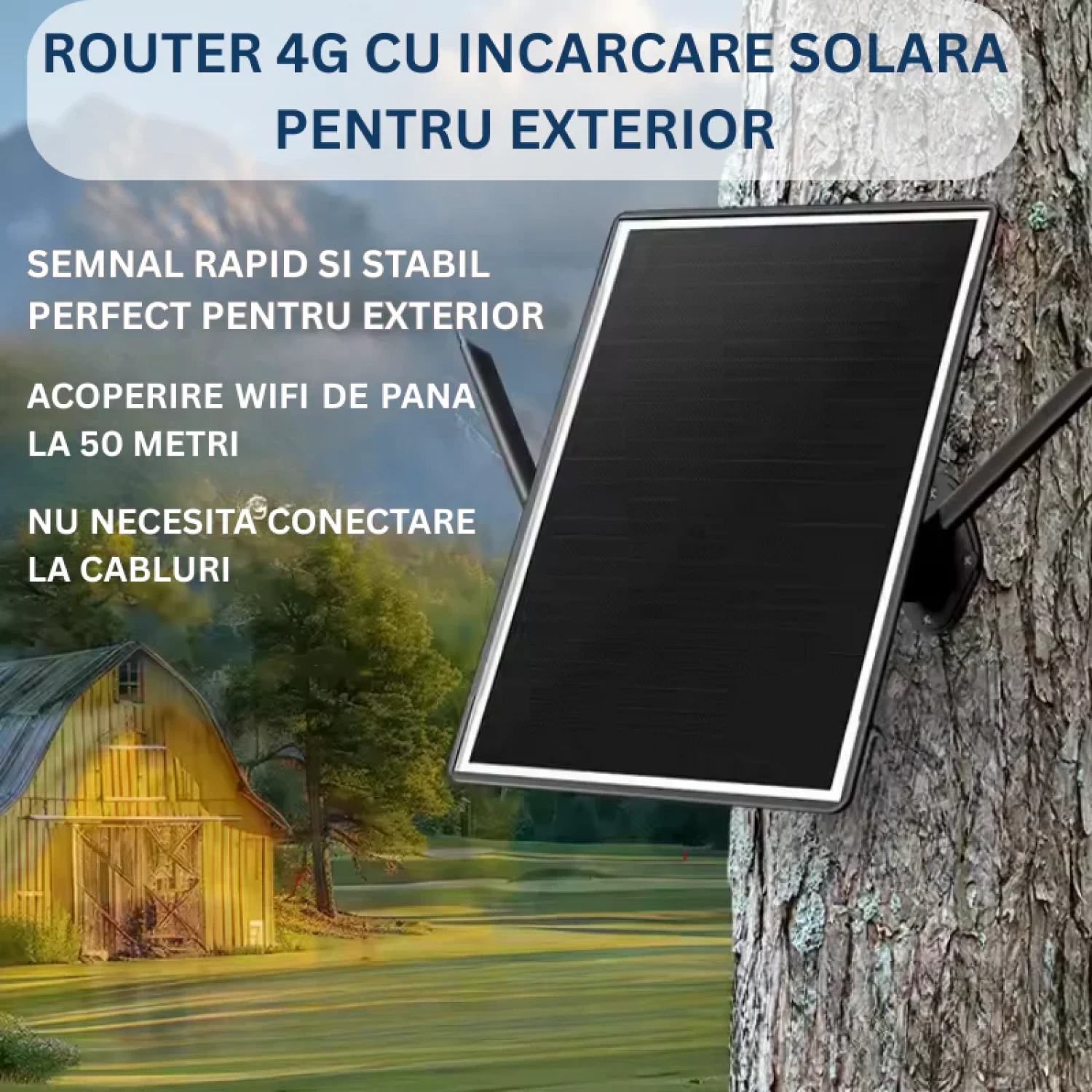 Router 4G Solar Premium cu Panou 10W și Baterie 13.000mAh - Internet stabil, autonomie completă și acoperire WiFi până la 60m pentru orice locație [10]