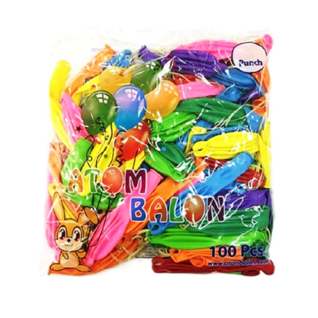Set 100 Baloane Punch Ball din Latex - Multicolore, 45 cm, pentru Aer și Heliu, Ideale pentru Petreceri și Decor [1]
