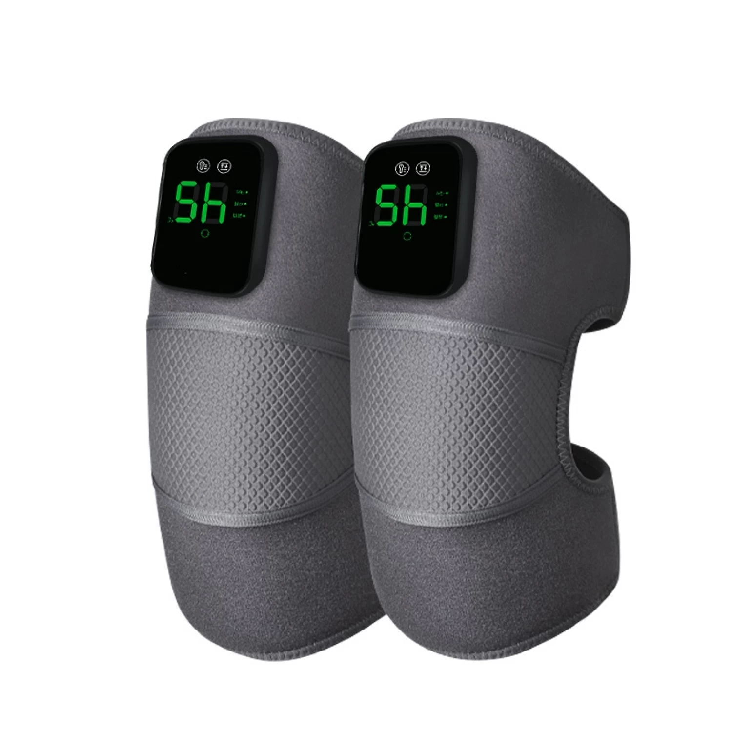 Produse medicale - Set 2 aparate tip Genunchiera cu 3 functii de Incalzire si 3 functii de Masaj tip VibratI, Ameliorareaza Durerea de Umar, Cot, Genunchi, Marime Universala, Negru