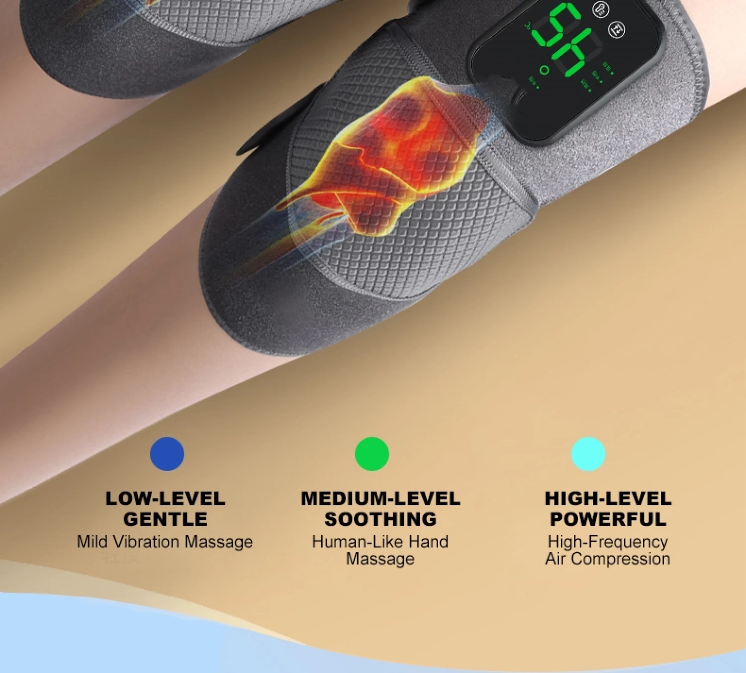 Set 2 aparate tip Genunchiera cu 3 functii de Incalzire si 3 functii de Masaj tip VibratI, Ameliorareaza Durerea de Umar, Cot, Genunchi, Marime Universala, Negru [13]
