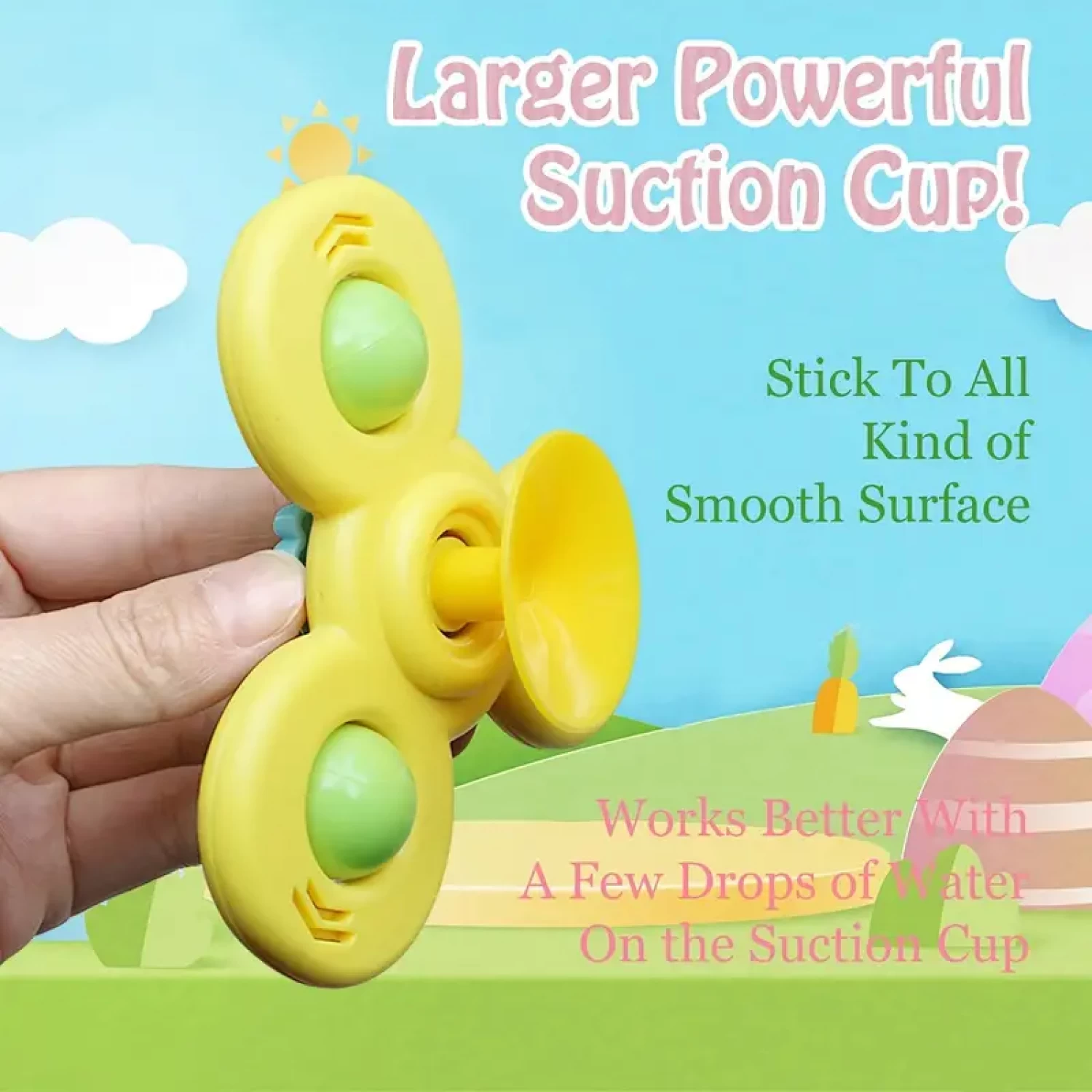 Set 3 Jucării Interactive cu Ventuză pentru Bebe - Spinner Educativ 1-2 Ani [1]