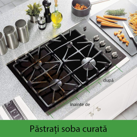 Set 4 Folii Teflon Reutilizabilă 27x27 cm pentru Aragaz sau Plită, Rezistentă Termic -60°C până la 260°C, Negru, Grosime 0.3 mm [11]
