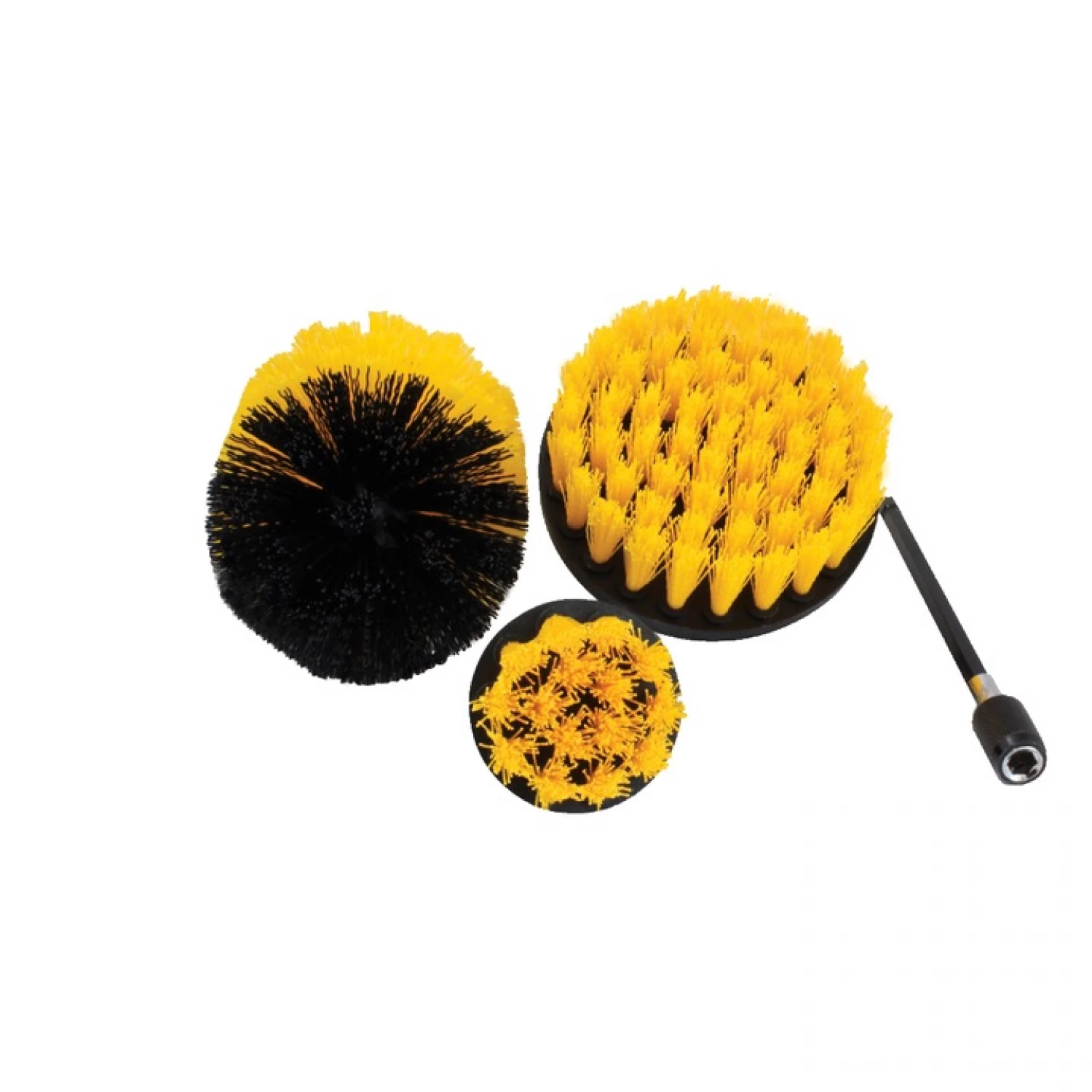 Set 4 perii rotative din plastic, de curatat suprafete, covoare, cu adaptor, diferite marimi, pentru bormasina, autofiletanta sau masina de gaurit [2]