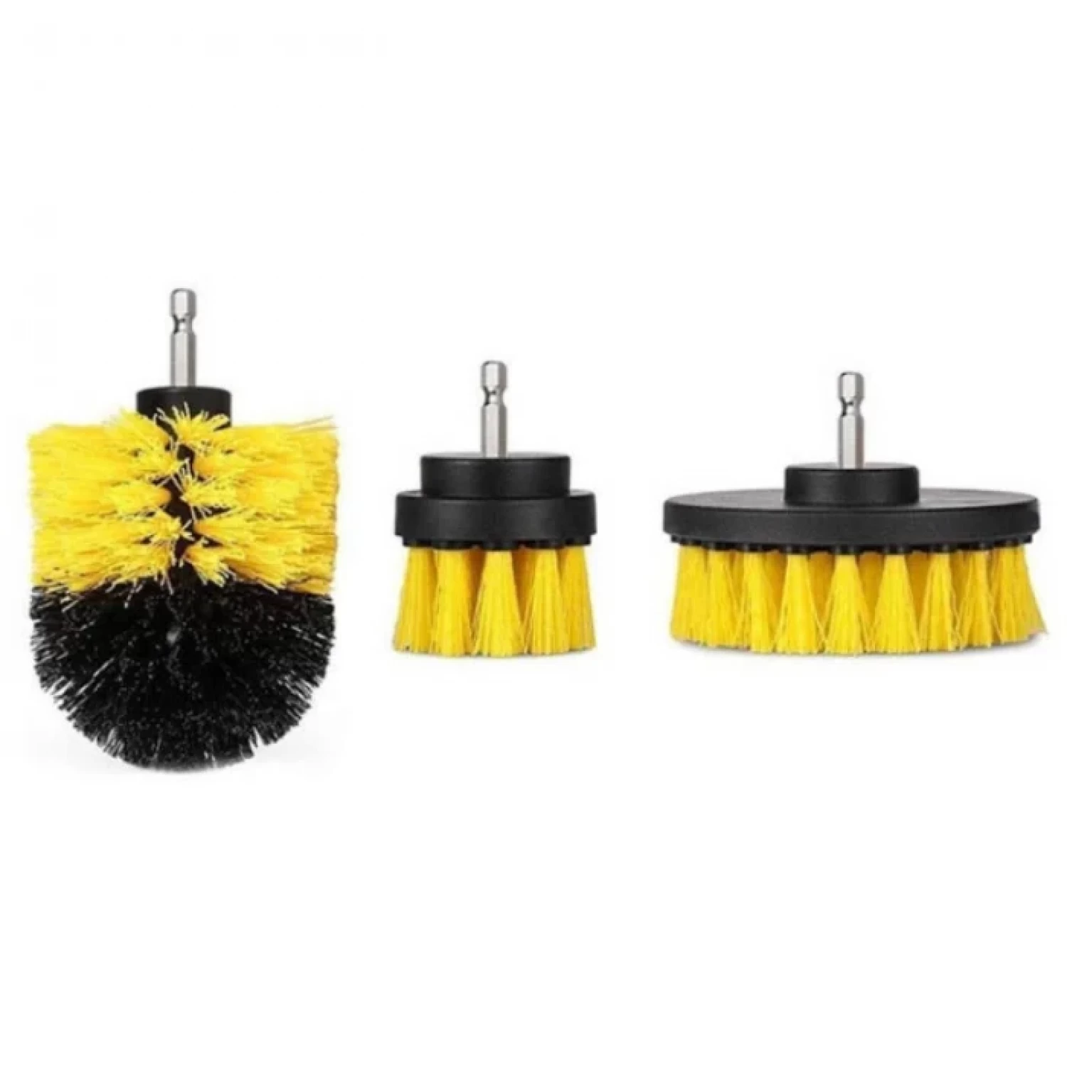 Set 4 perii rotative din plastic, de curatat suprafete, covoare, cu adaptor, diferite marimi, pentru bormasina, autofiletanta sau masina de gaurit [6]