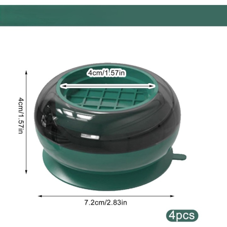 Set 4 suporturi antivibrație pentru mașina de spălat, din plastic și cauciuc, amortizare eficientă a zgomotului și vibrațiilor, dimensiuni 7,2 × 7,2 × 4 cm, verde [5]