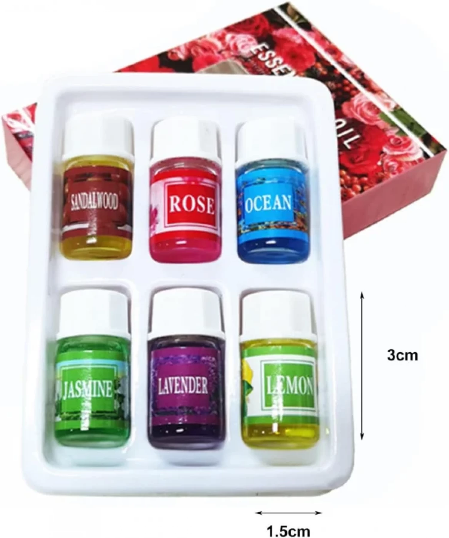 Set 6 Uleiuri Esențiale Naturale, 100% Pure, Calitate Terapeutică, Aromaterapie & Difuzor, 6 x 3 ml [1]