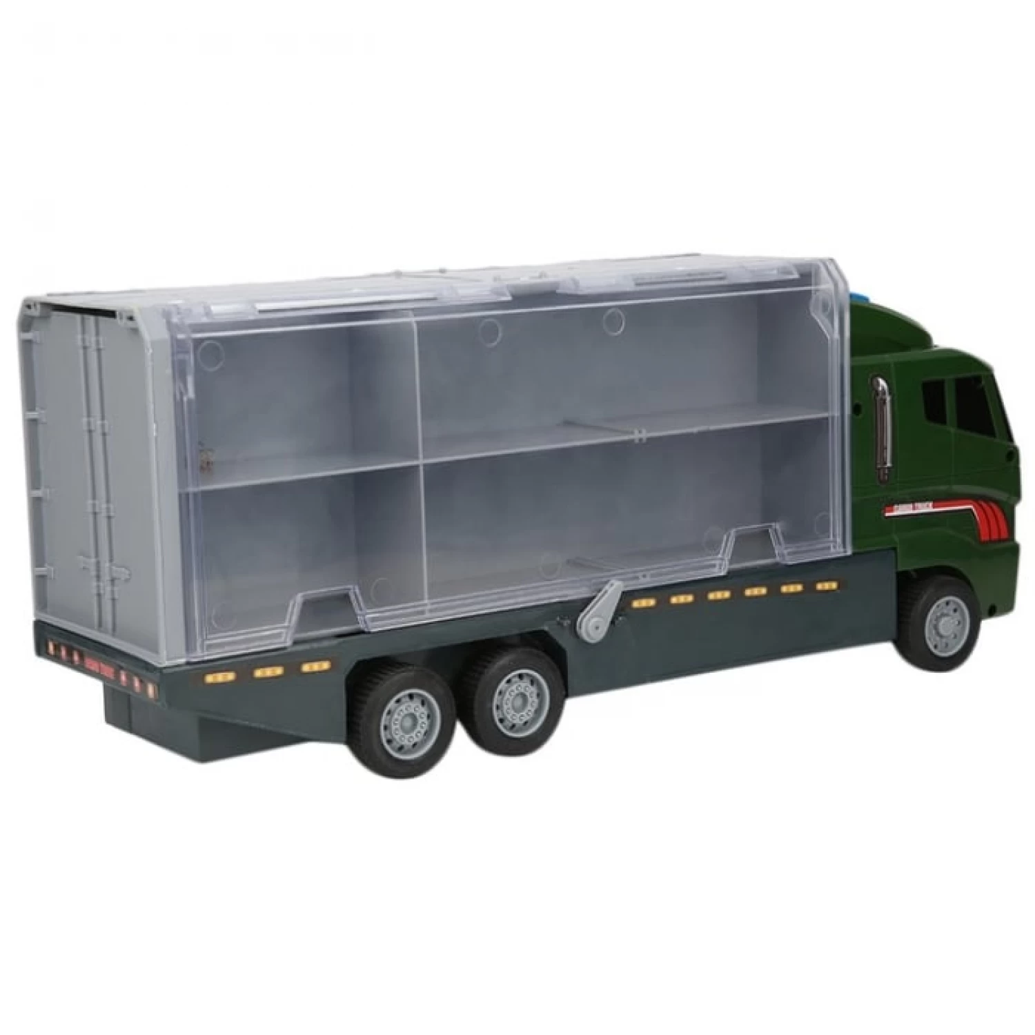 Set Camion Trailer de Jucărie cu 12 Piese - Funcții Pull-Back, Fricțiune și Uși Deschise, pentru Copii 3-7 Ani [2]