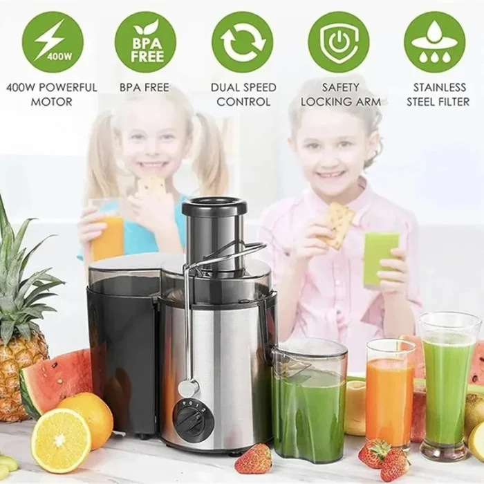 Storcător de fructe și legume electric 1.5L, putere 1400W, 2 trepte de viteză, lame inox, ușor de curățat [4]