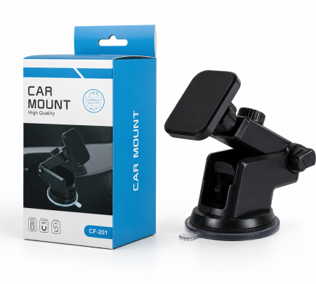 Accesorii Auto - Suport Auto Magnetic Universal pentru Telefon, Fixare cu Ventuză Puternică pentru Parbriz sau Bord, Rotire 360°, Compatibil cu iPhone, Samsung, Xiaomi, Huawei și Alte Smartphone-uri, Negru