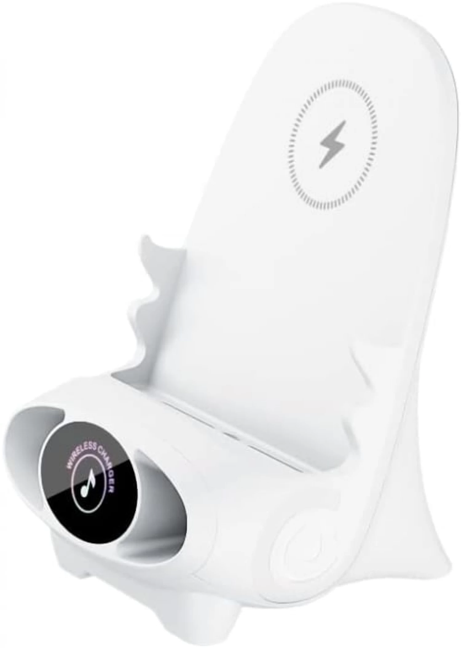 Accesorii Telefoane - Suport Telefon Multifuncțional cu Încărcare Wireless 15W, Difuzor Integrat, Design Modern și Compatibilitate Universală