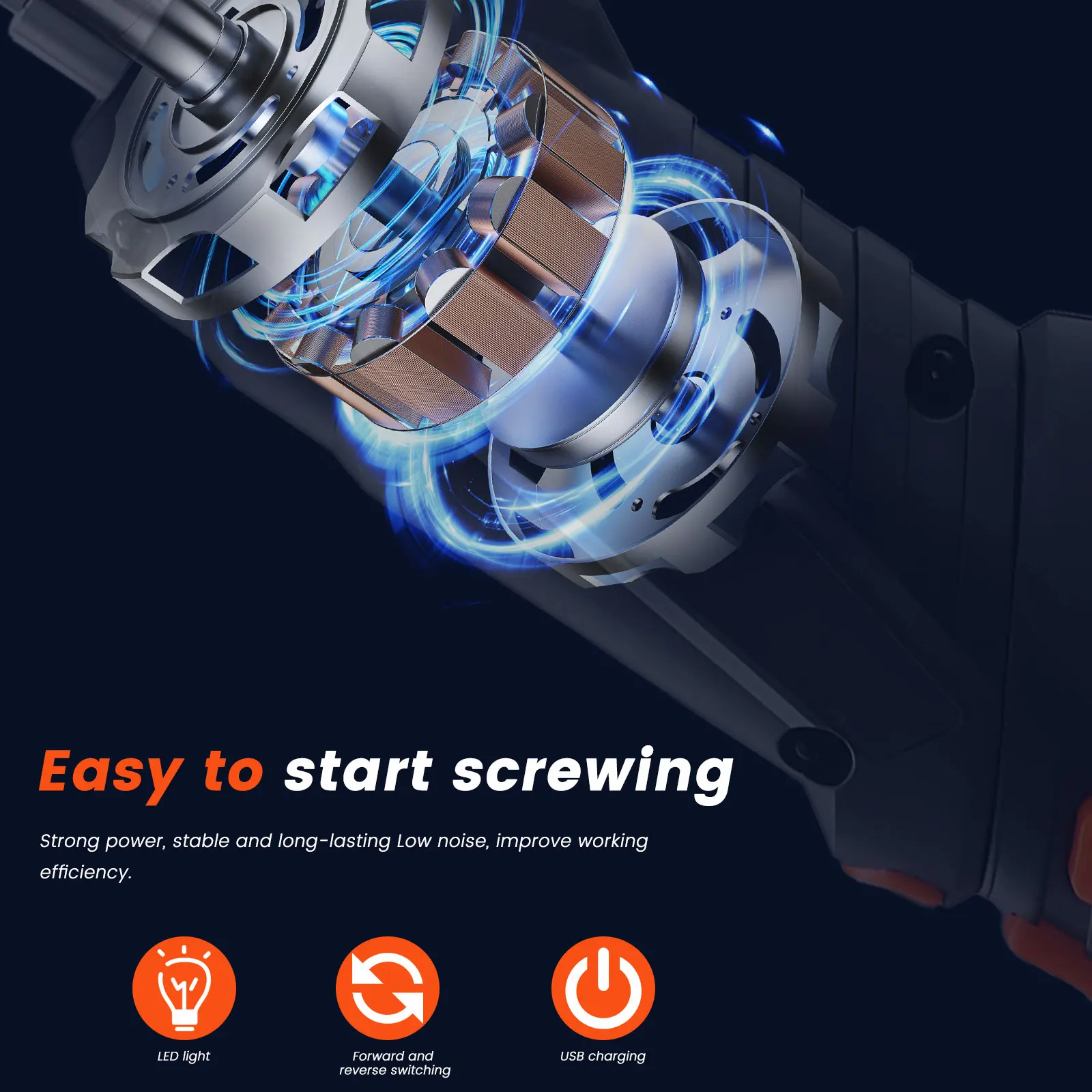 Șurubelniță electrică compactă 3.6V, baterie 1.3Ah Li-Ion, 4Nm, 180 RPM, design 2 în 1 tip pistol și drept, cu accesorii și cutie de depozitare, negru [4]