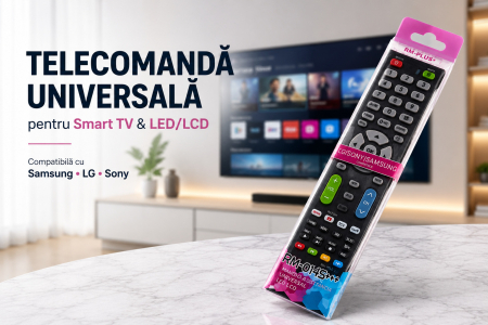 Telecomandă Universală Strong RM-014S+ Smart, Compatibilă LCD/LED TV, Coduri Multiple, Funcționează cu 3xAAA [2]