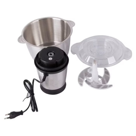 Tocator electric 2L pentru carne si legume,1000 W 4 lame din otel inoxidabil de inalta calitate, Capacitate 2L, Recipient din Inox, Argintiu [4]