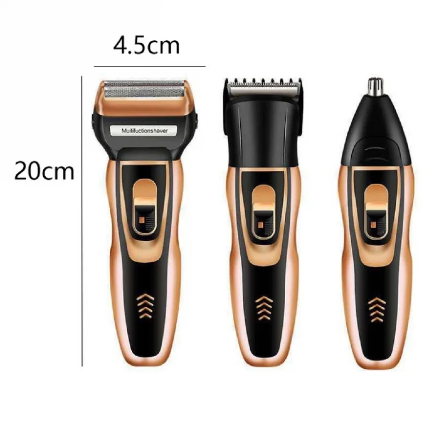 Trimmer multifunctional GEEMY GM-595, 3 in 1, rezistent la apa, negru/auriu [3]