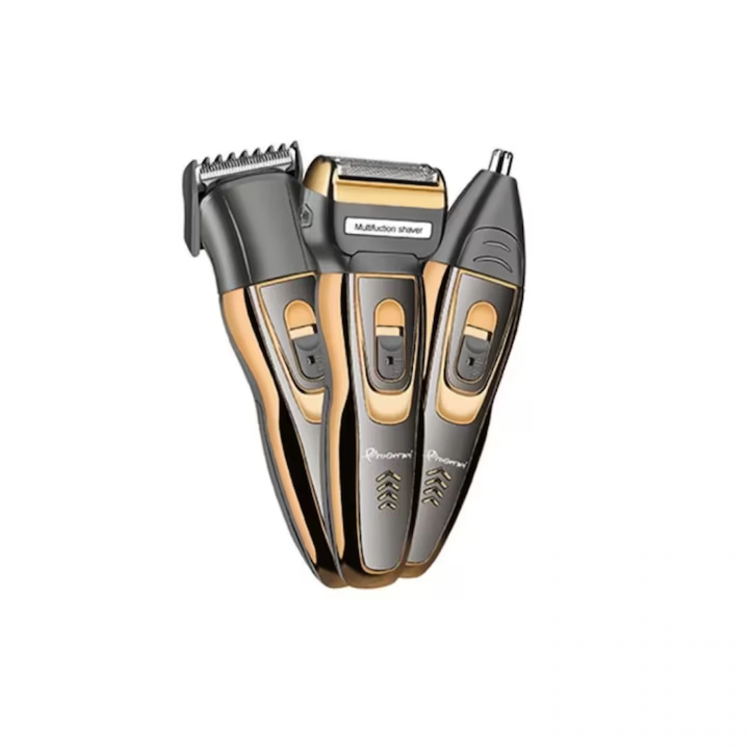 Aparate & Accesorii ingrijire personala - Trimmer multifunctional GEEMY GM-595, 3 in 1, rezistent la apa, negru/auriu