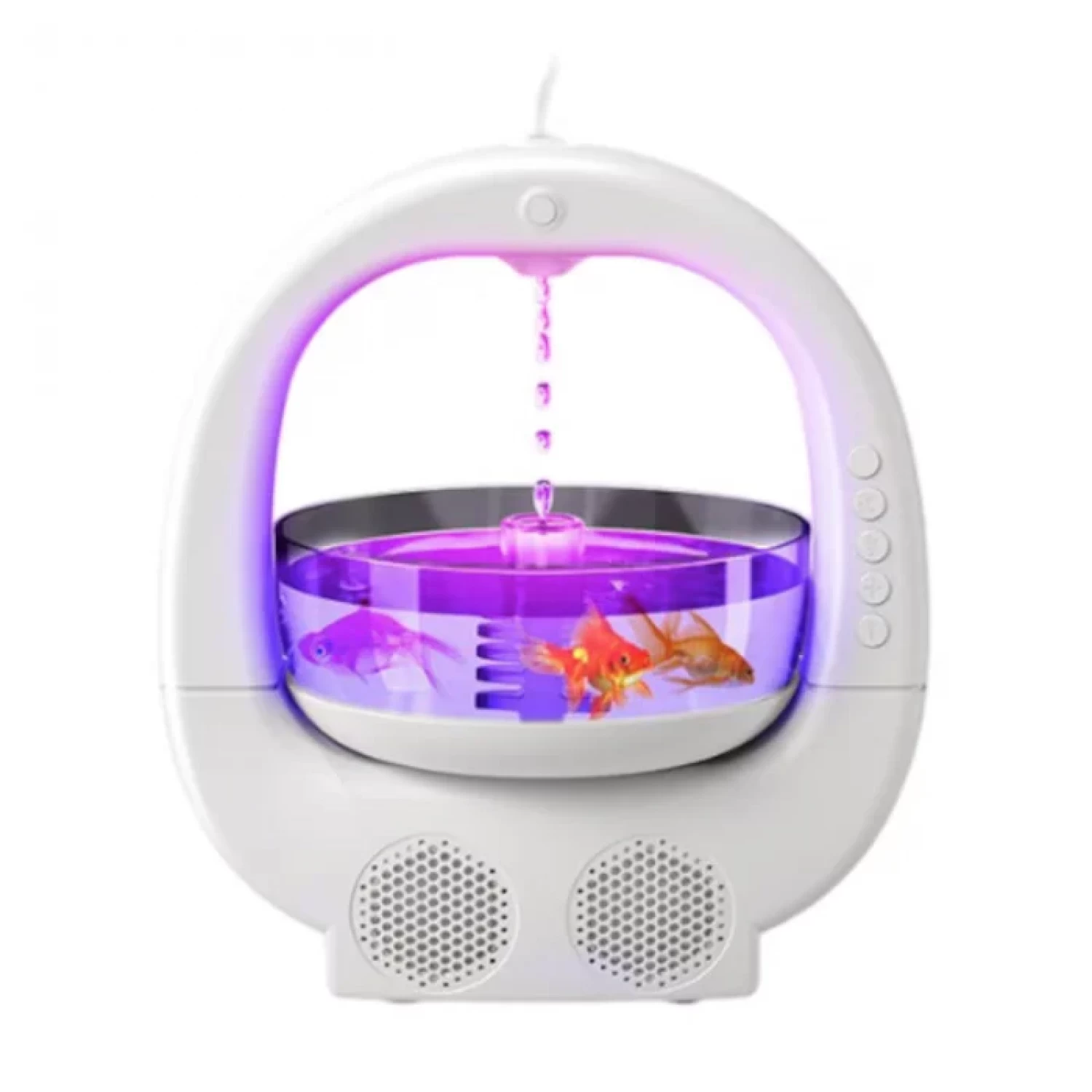 Umidificator cu Efect Antigravitație, Difuzor Bluetooth, Iluminare LED Ambientală, 31-40 m², Design Modern, Alb [3]