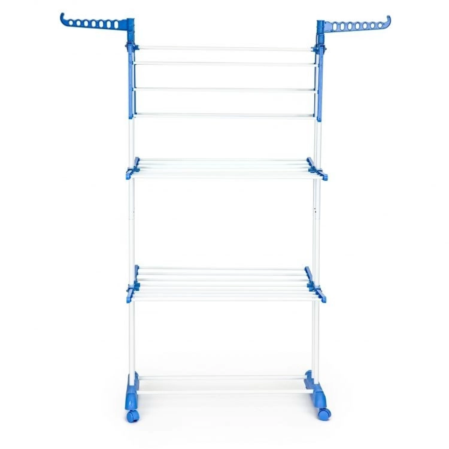 Uscător de Rufe Vertical, Pliabil și cu Roți, Capacitate 50 kg, 3 Niveluri de Uscare, Design Compact, alb/Albastru [15]