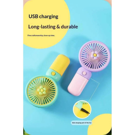 Casa si Bucatarie - Ventilator mini de mână portabil, acumulator 350 mAh, încărcare USB, funcționare silențioasă, design compact 7×14×3 cm