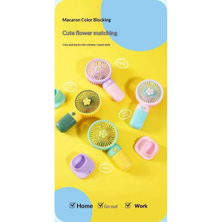Ventilator mini de mână portabil, acumulator 350 mAh, încărcare USB, funcționare silențioasă, design compact 7×14×3 cm [2]